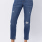 Judy Blue Distressed Boyfriend Pull-on Jeans
