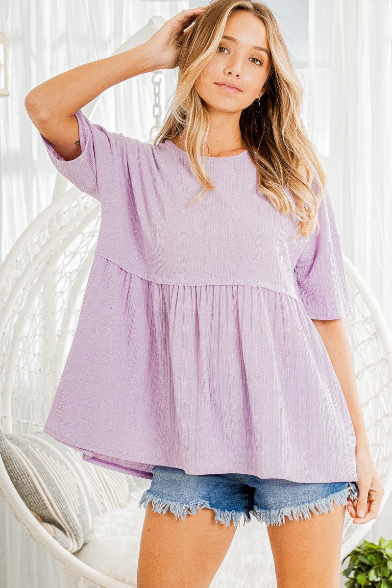 Lavender Babydoll Top