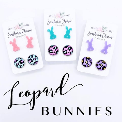 Bunny & Leopard Studs
