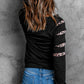 Leopard Distressed Sleeve Pullover