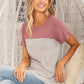Mauve Colorblock Pocket Tee