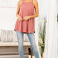 Sleeveless Solid Ribbed Tank