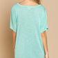 Paradise Mint V Neck Slub Tee