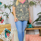 Camo Tee with Hot Pink Vneck