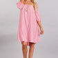 Pink Stripe Off The Shoulder Dress