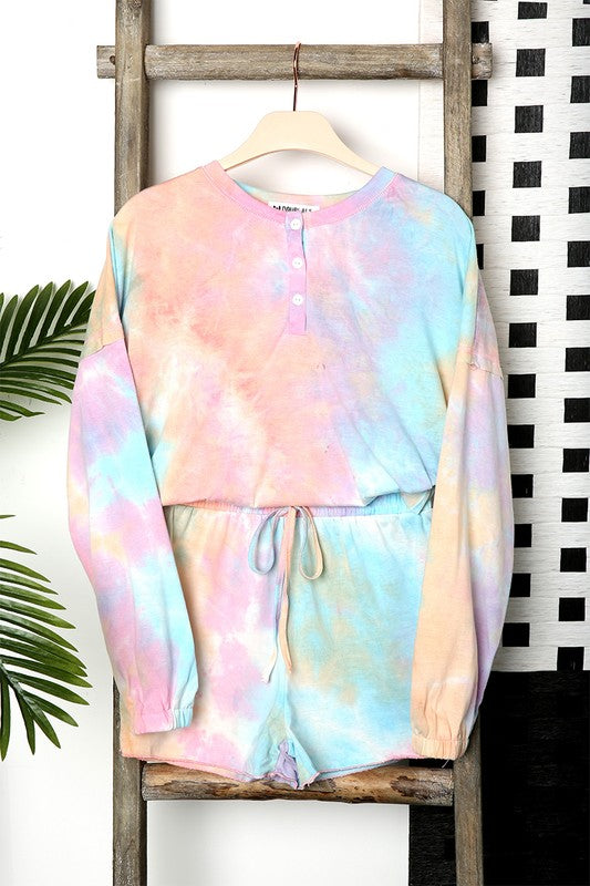Tiedye Pajama Shorts Set