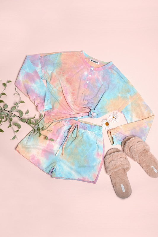 Tiedye Pajama Shorts Set