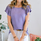 Purple Ruffle Sleeve Top