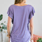 Purple Ruffle Sleeve Top