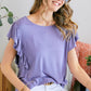 Purple Ruffle Sleeve Top