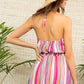 Halter Neck Lace Front Maxi Dress