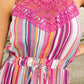 Halter Neck Lace Front Maxi Dress