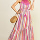 Halter Neck Lace Front Maxi Dress