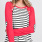 Heart Patch Striped Button Top
