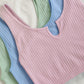 Ribbed Seamless Split Neck Crop Top Bralette