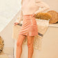 Faux Leather Mini Skirt - Rose Gold Shimmer