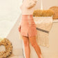 Faux Leather Mini Skirt - Rose Gold Shimmer