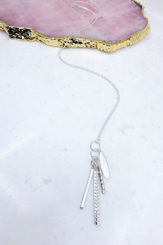 Multi Charm Arrow Long Necklace