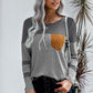 Stripes and Suede Pocket Top