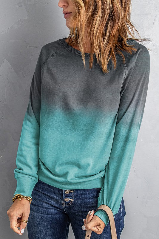 Teal Ombre Pullover