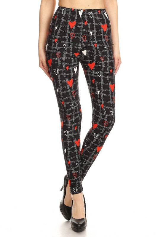 Valentines Black Heart Leggings